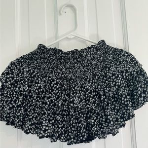 Rock N Rags Black & White Floral Flowy Skort XS